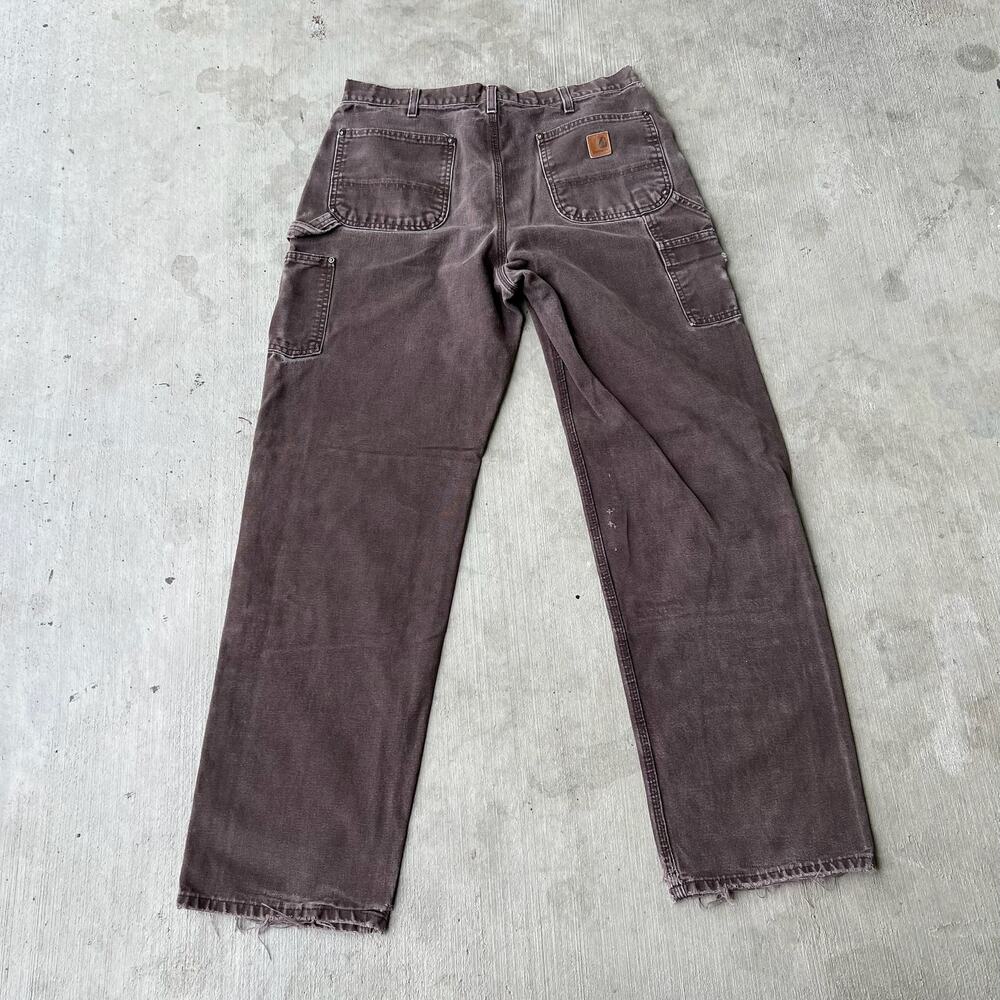Carhartt faded brown double knee work wear carpenter pants - Picture 7 of 13